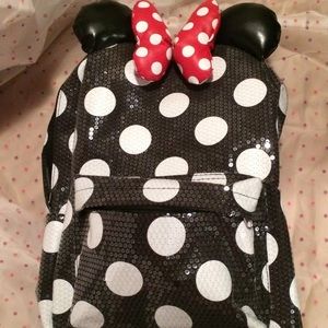 Minnie Mouse faux leather ears disney backpack 🎒